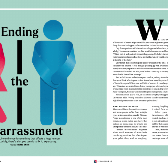 Magazine page screenshot of End the Embarrassment feature for Dare magazine